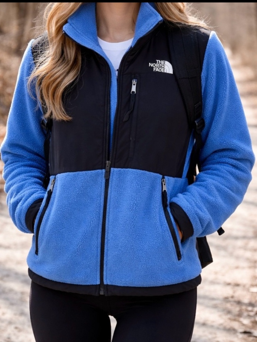 The North Face Women’s Blue Fleece Zip-Up Jacket black blue small outdoor